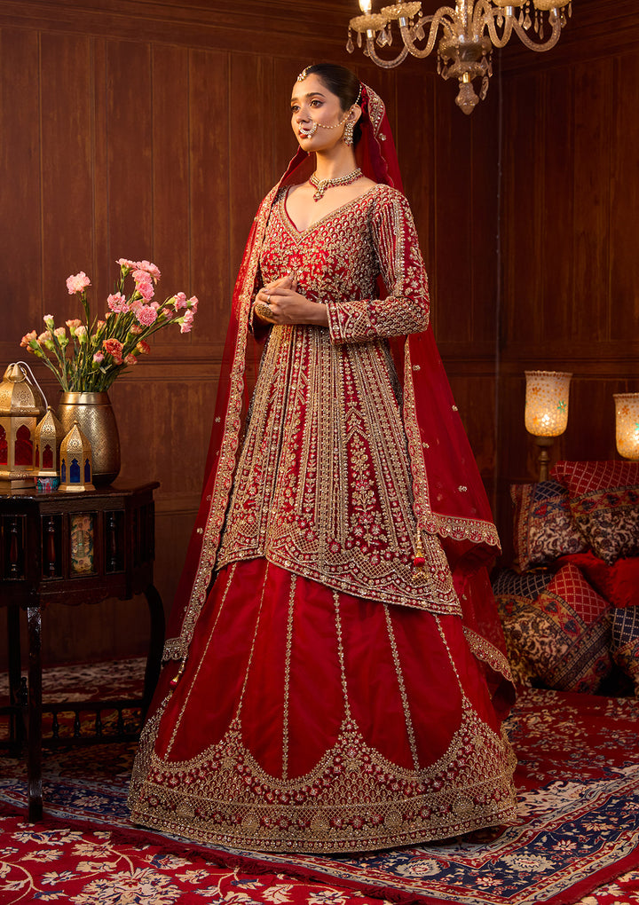 Maroon Cording Net Readymade Lehenga