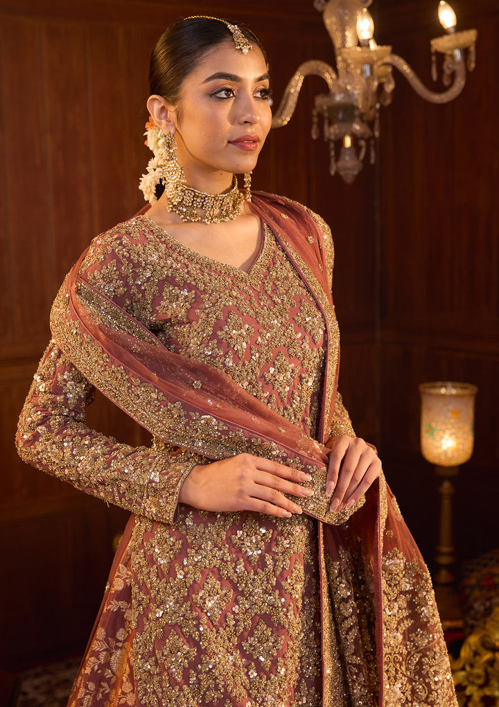 Mauve Cording Georgette Readymade Lehenga