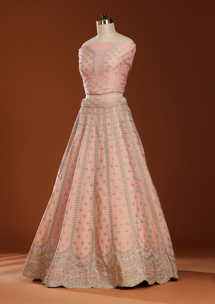 Wine Zariwork (Gold) Shimmer Readymade Lehenga