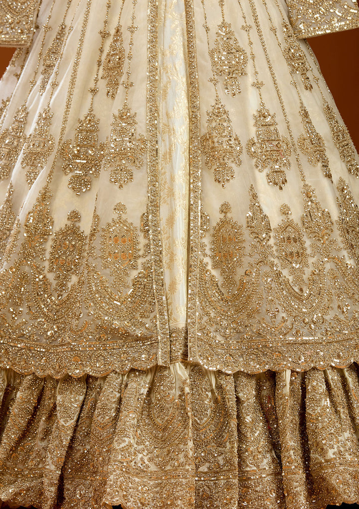 Gold Cording Net Readymade Lehenga