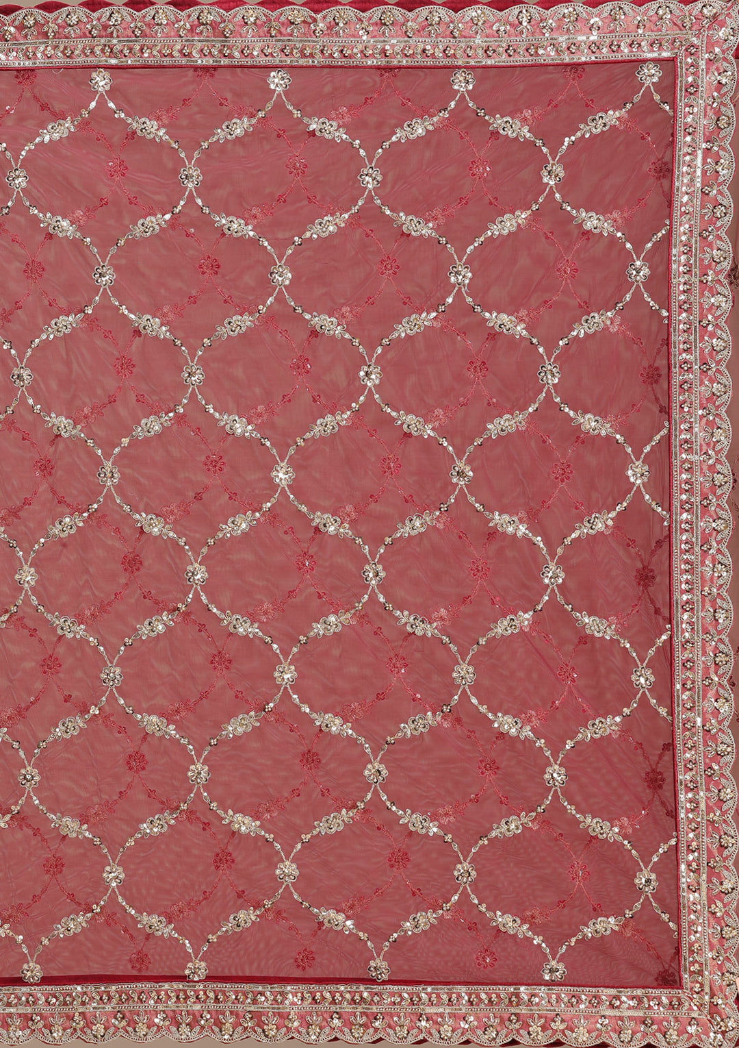 Maroon Cording Brocade Readymade Lehenga