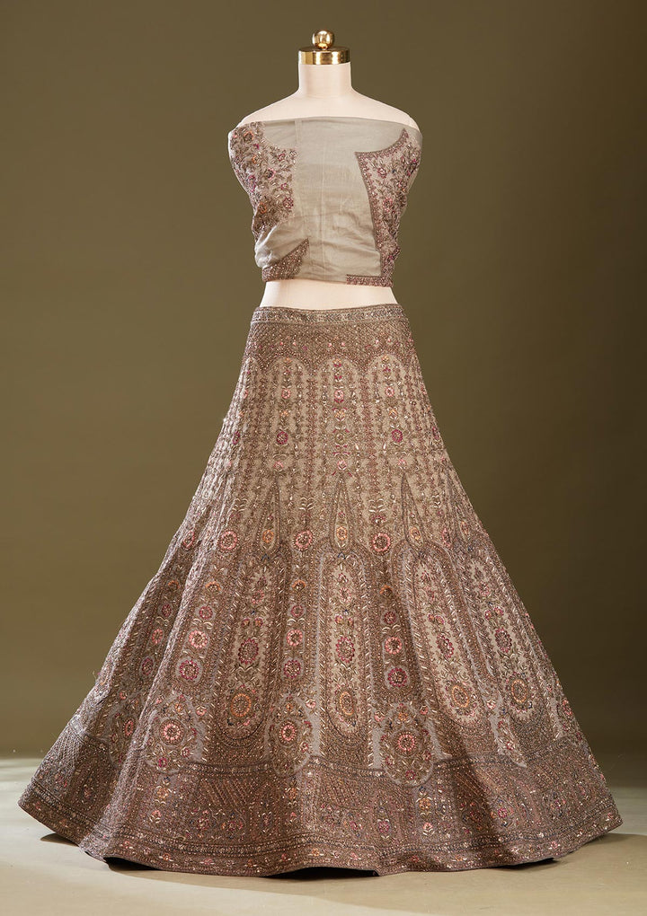 Mehendi Cording Net Readymade Lehenga