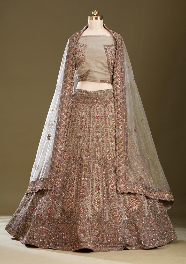 Mehendi Cording Net Readymade Lehenga