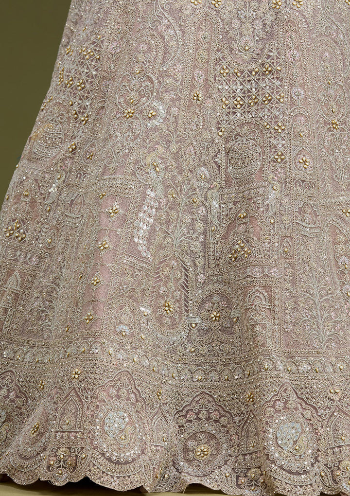 Light Lavender Cording Net Readymade Lehenga