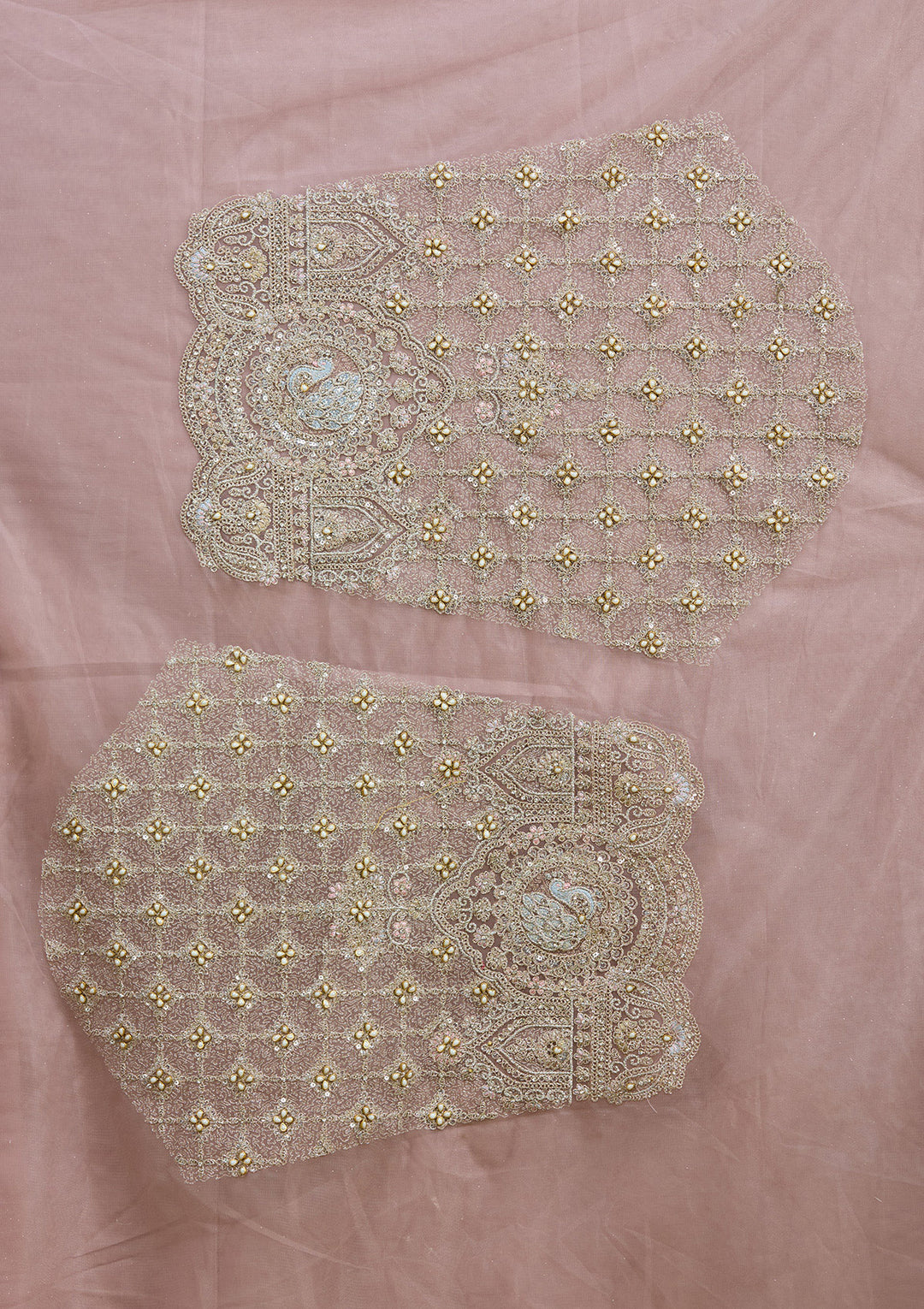 Light Lavender Cording Net Readymade Lehenga