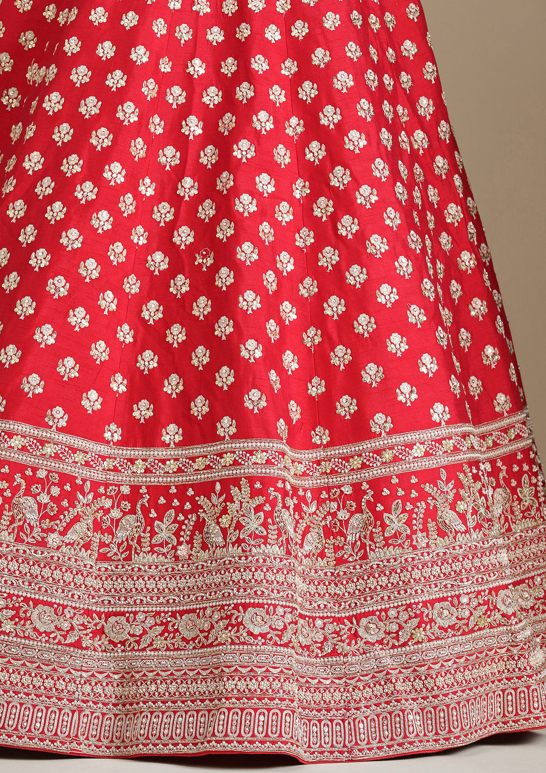 Maroon Zardozi (Gold) Raw Silk Readymade Lehenga