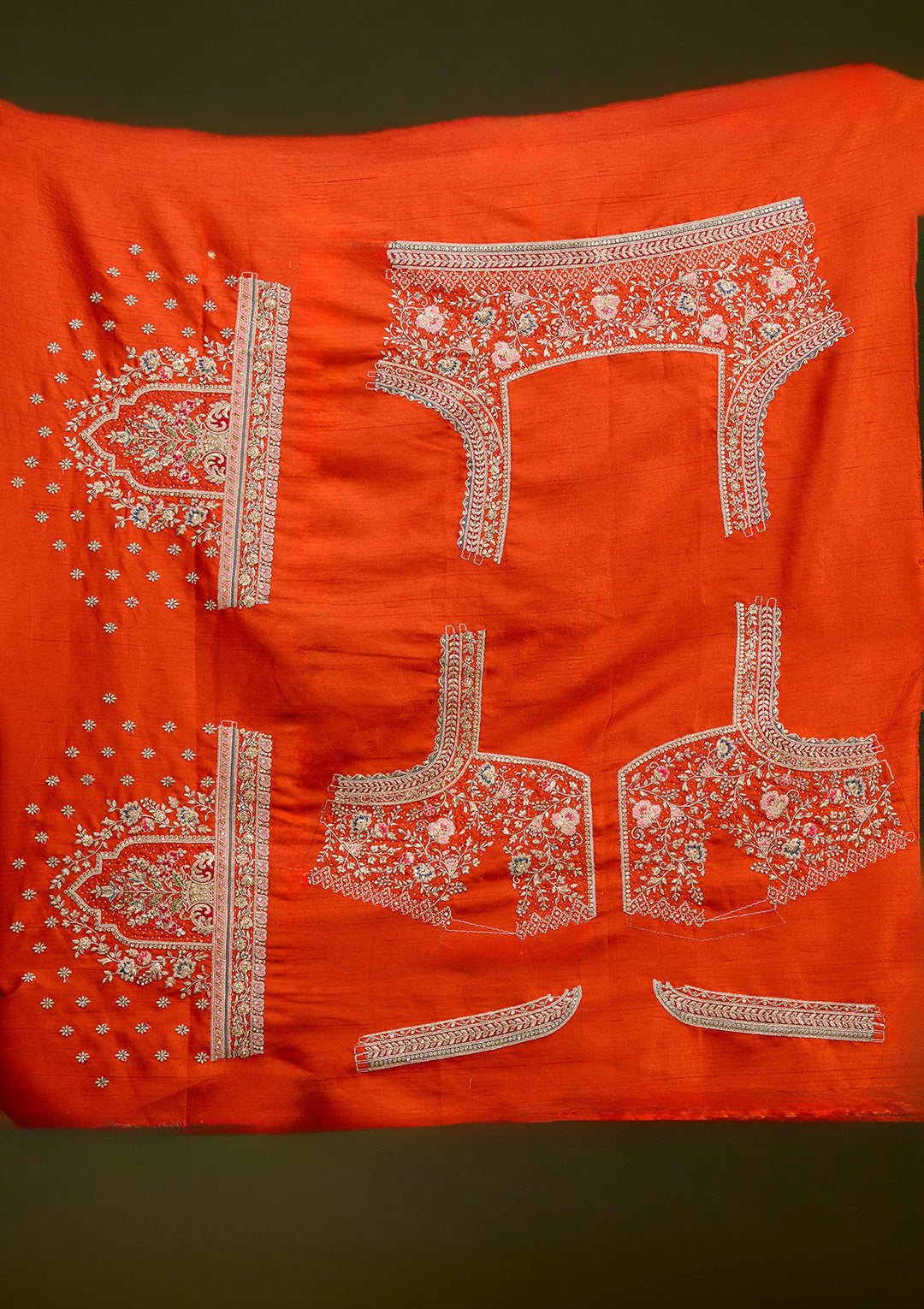 Rust Cording Net Readymade Lehenga