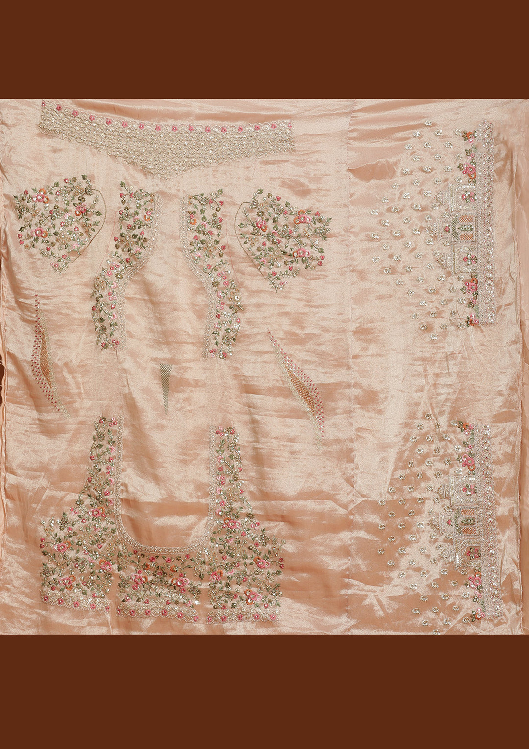 Beige Zariwork (Gold) Shimmer Readymade Lehenga