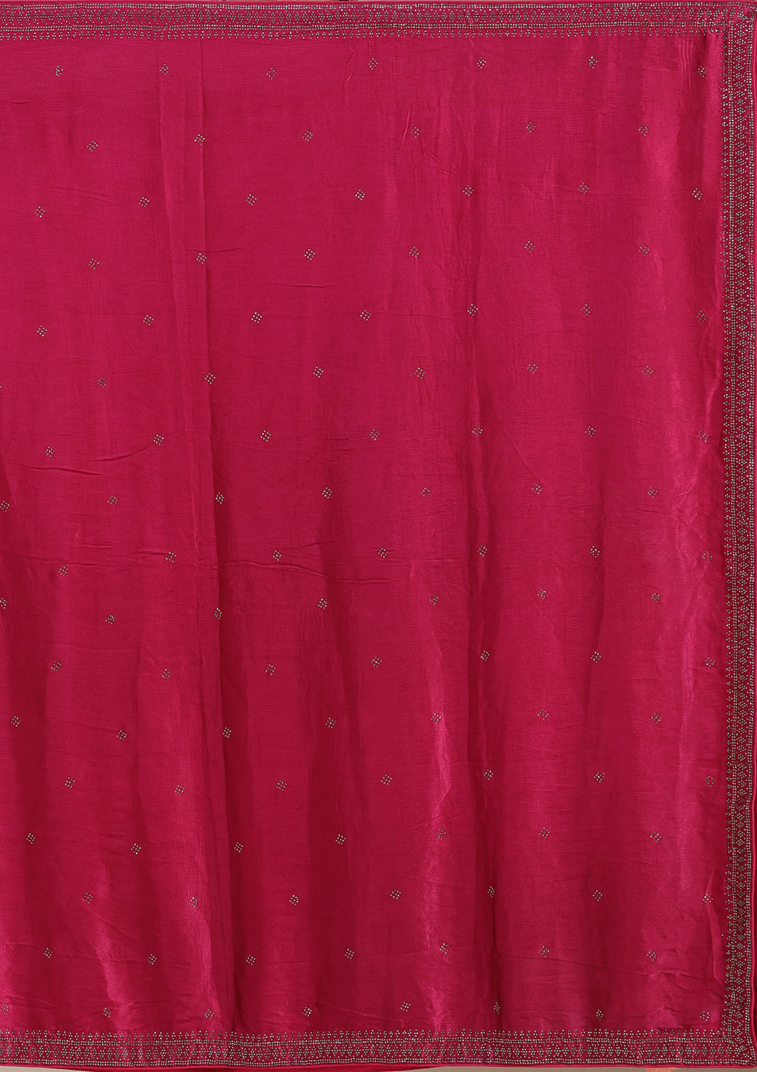 Rani Pink Sequins Semi Crepe Semi-Stitched Lehenga