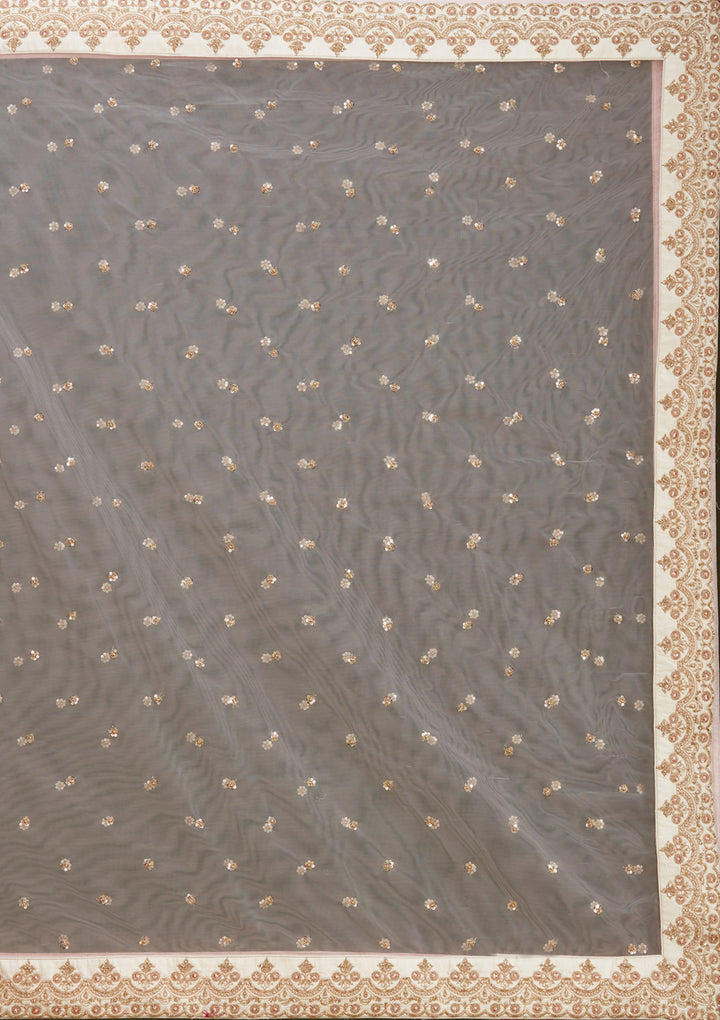 Off White Zardozi (Gold) Raw Silk Readymade Lehenga