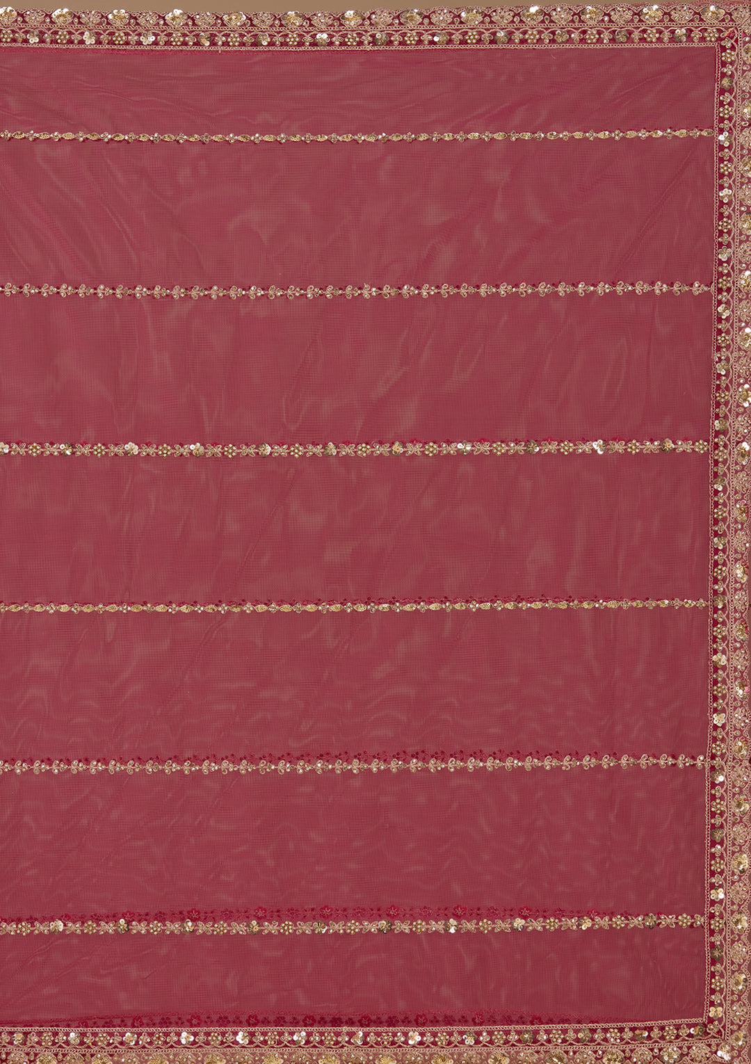 Rani Pink Sequins Net Readymade Lehenga