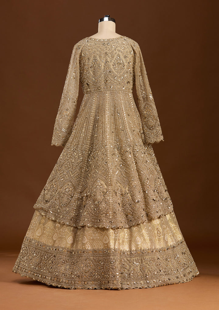 Gold Sequins Net Readymade Lehenga