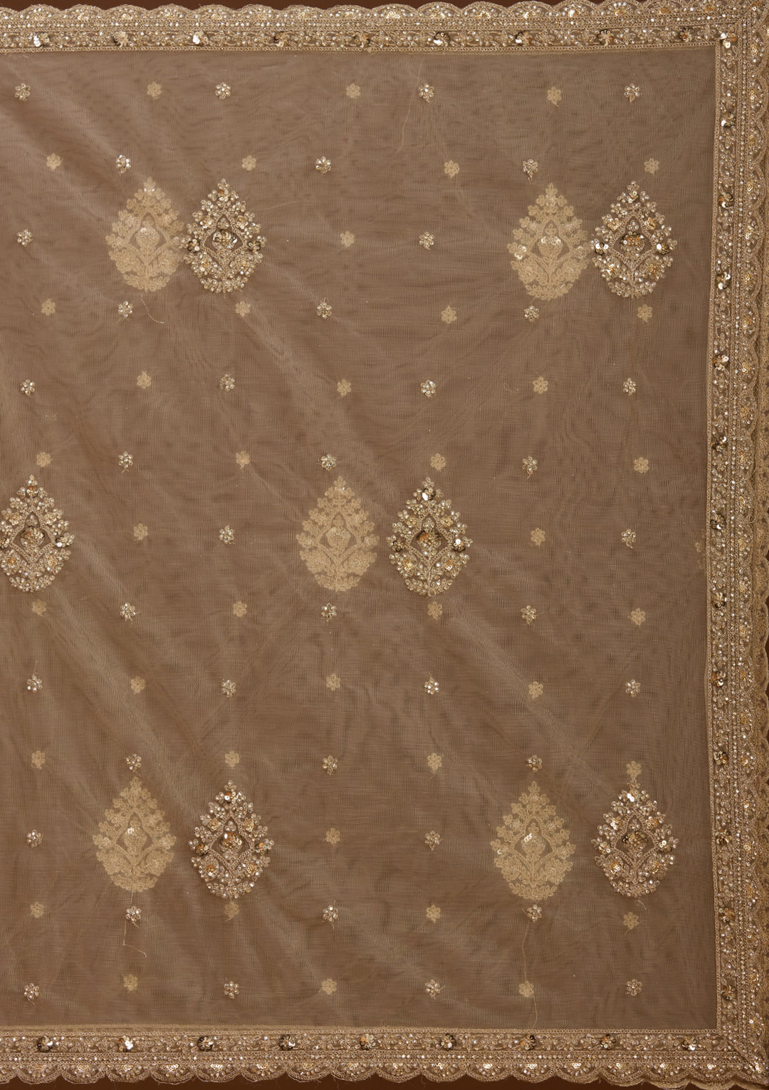 Gold Sequins Net Readymade Lehenga