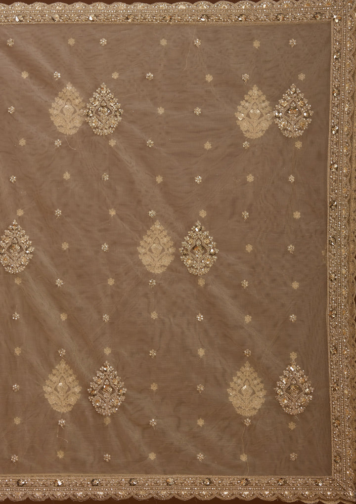 Gold Sequins Net Readymade Lehenga
