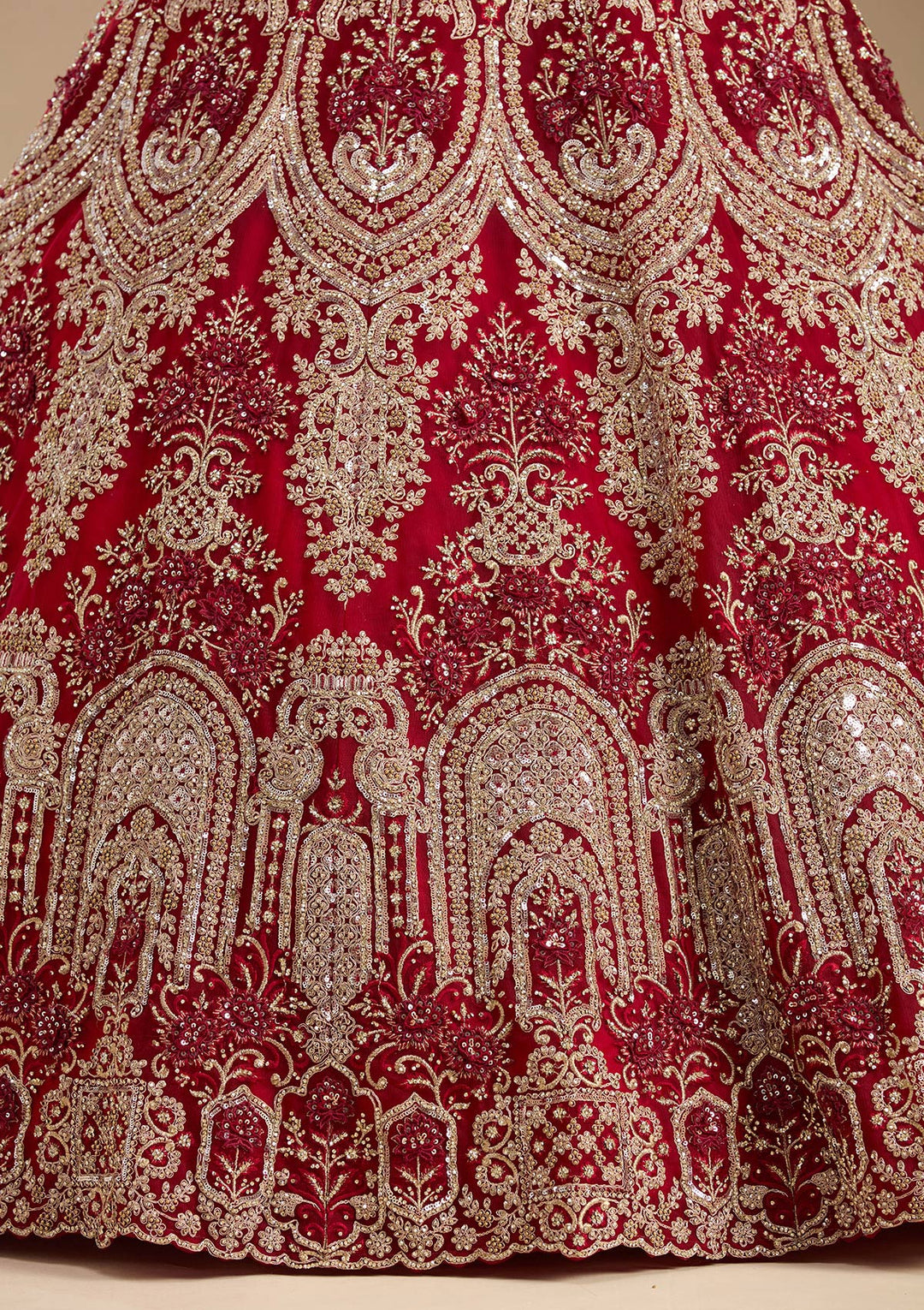 Dark Maroon Applique Net Readymade Lehenga