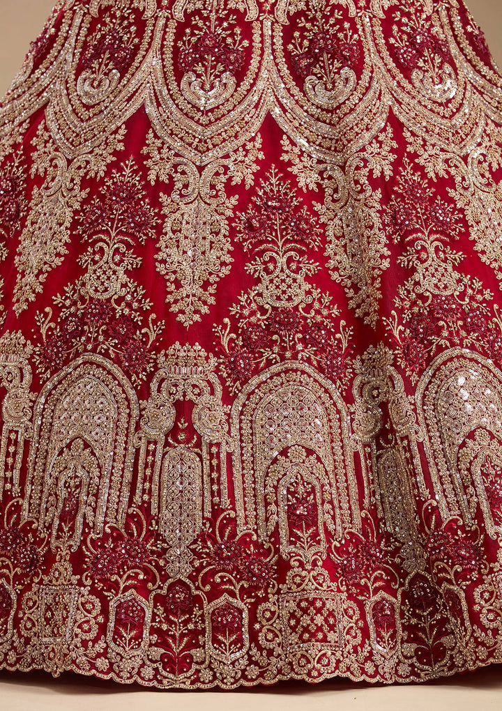 Dark Maroon Applique Net Readymade Lehenga