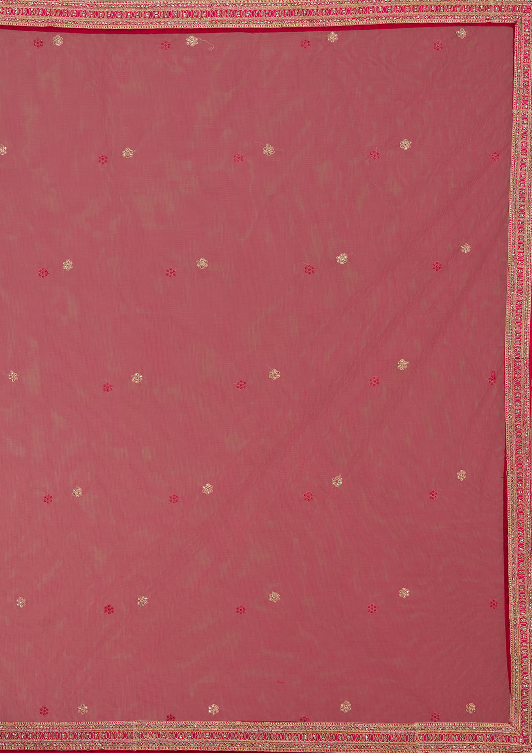 Rani Pink Cording Raw Silk Readymade Lehenga