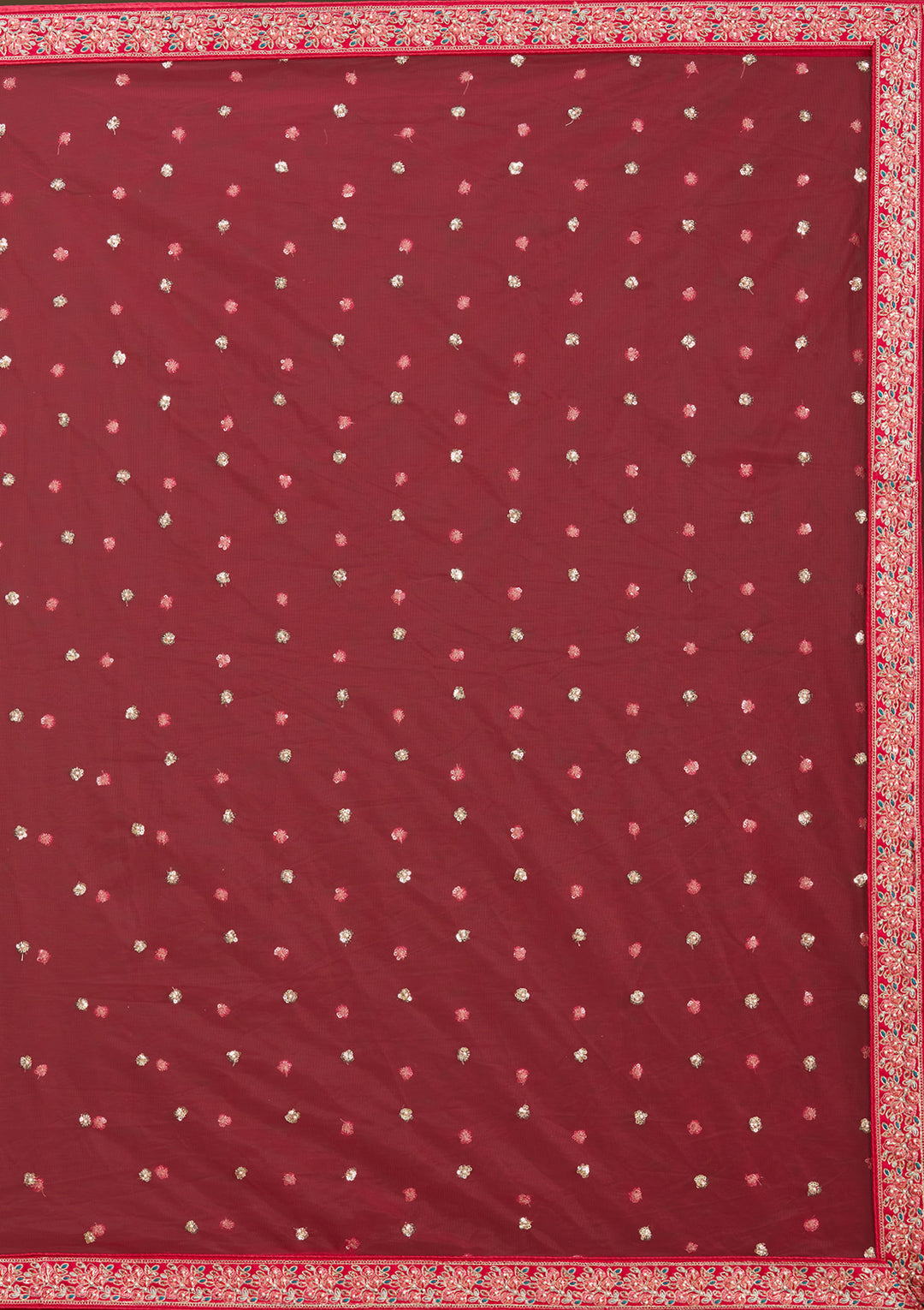 Rani Pink Cording Raw Silk Readymade Lehenga