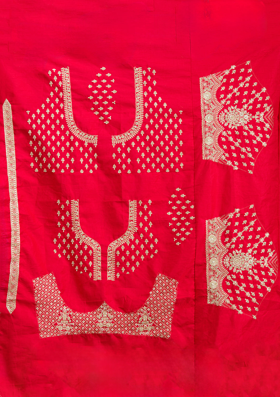 Red Cutdana Raw Silk Readymade Lehenga