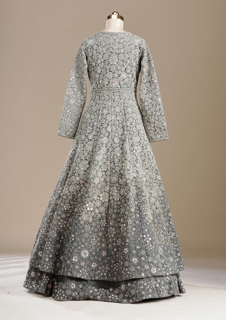 Mehendi Cording Net Readymade Lehenga