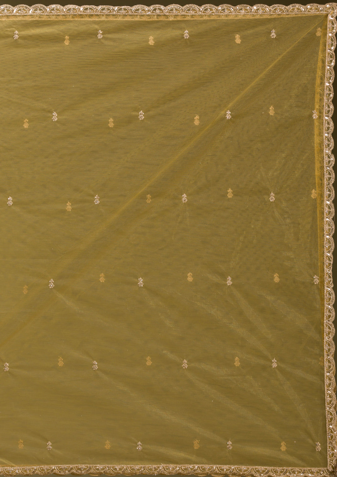 Mehendi Sequins Net Readymade Lehenga