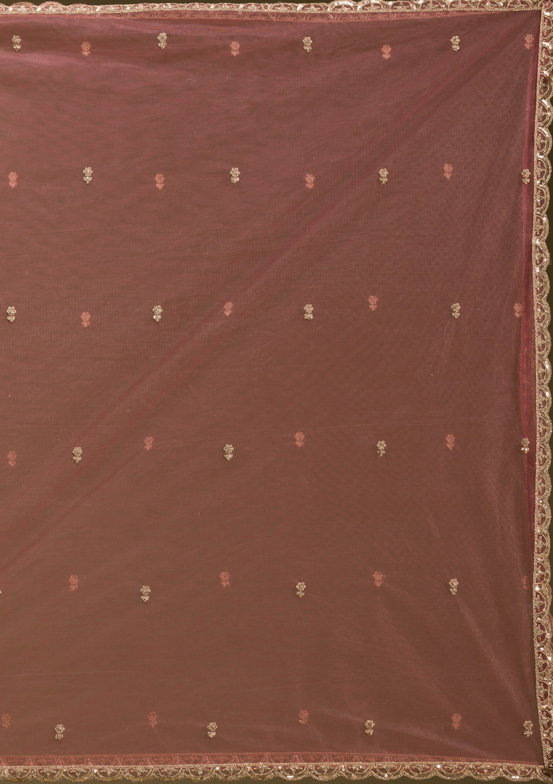 Onion Pink Sequins Net Readymade Lehenga