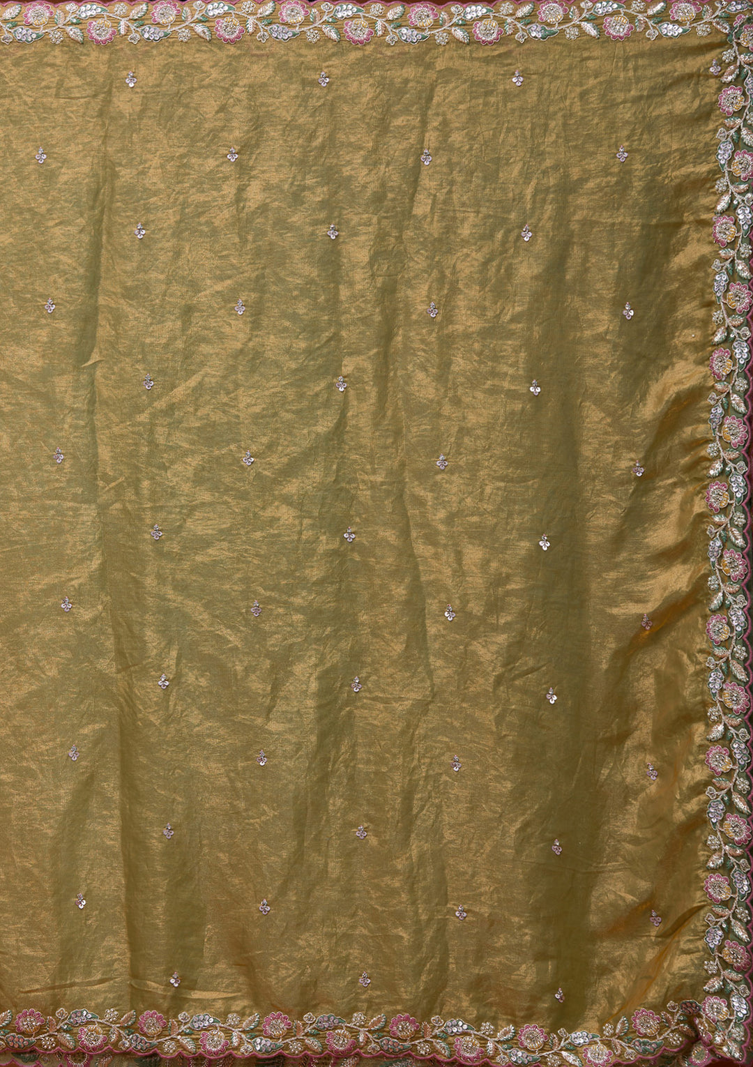 Cream Cording Tissue Readymade Lehenga