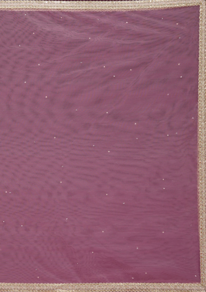 Pink Mirrorwork Soft Raw Silk Readymade Lehenga