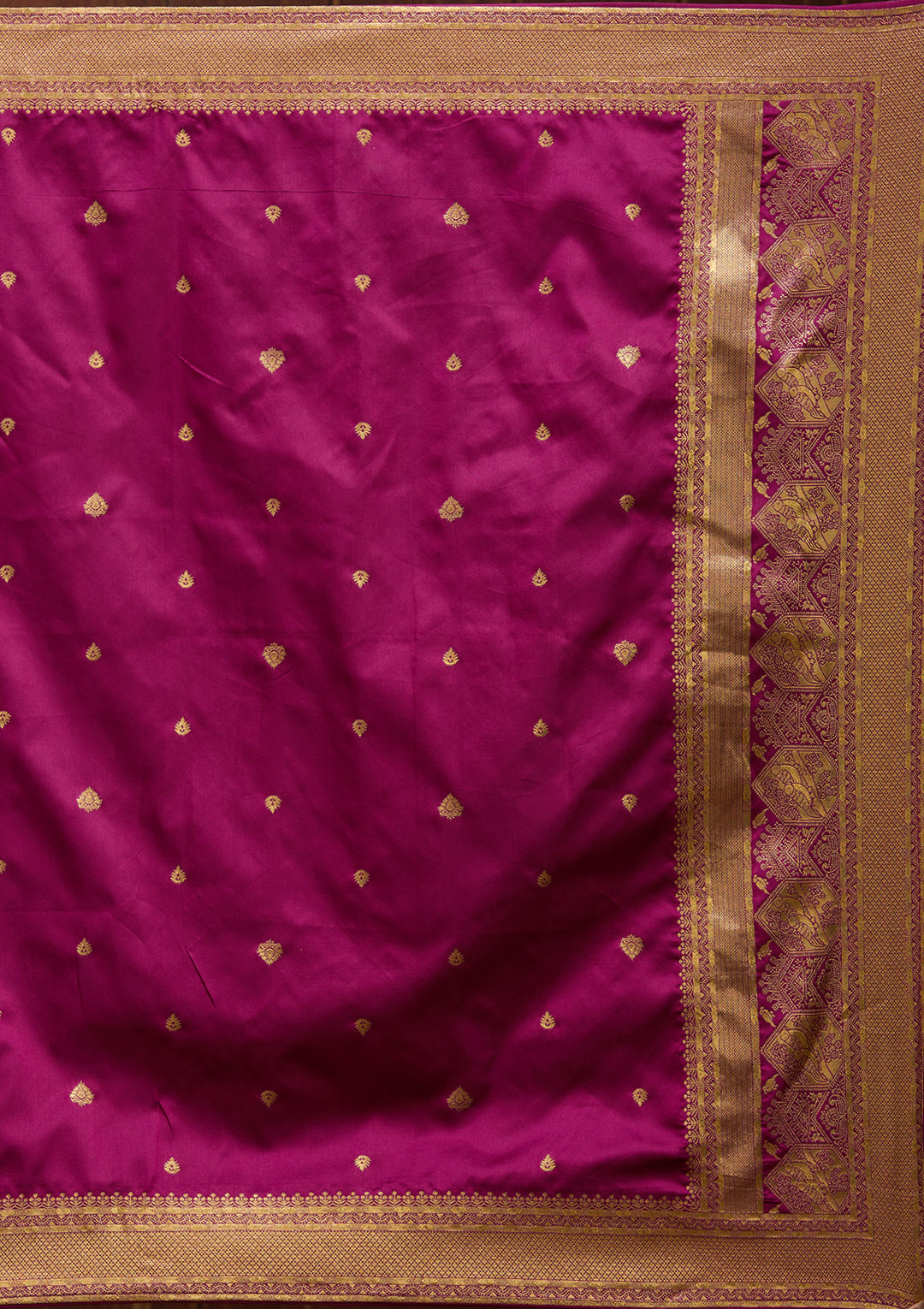 Pink  Banarasi Semi-Stitched Lehenga