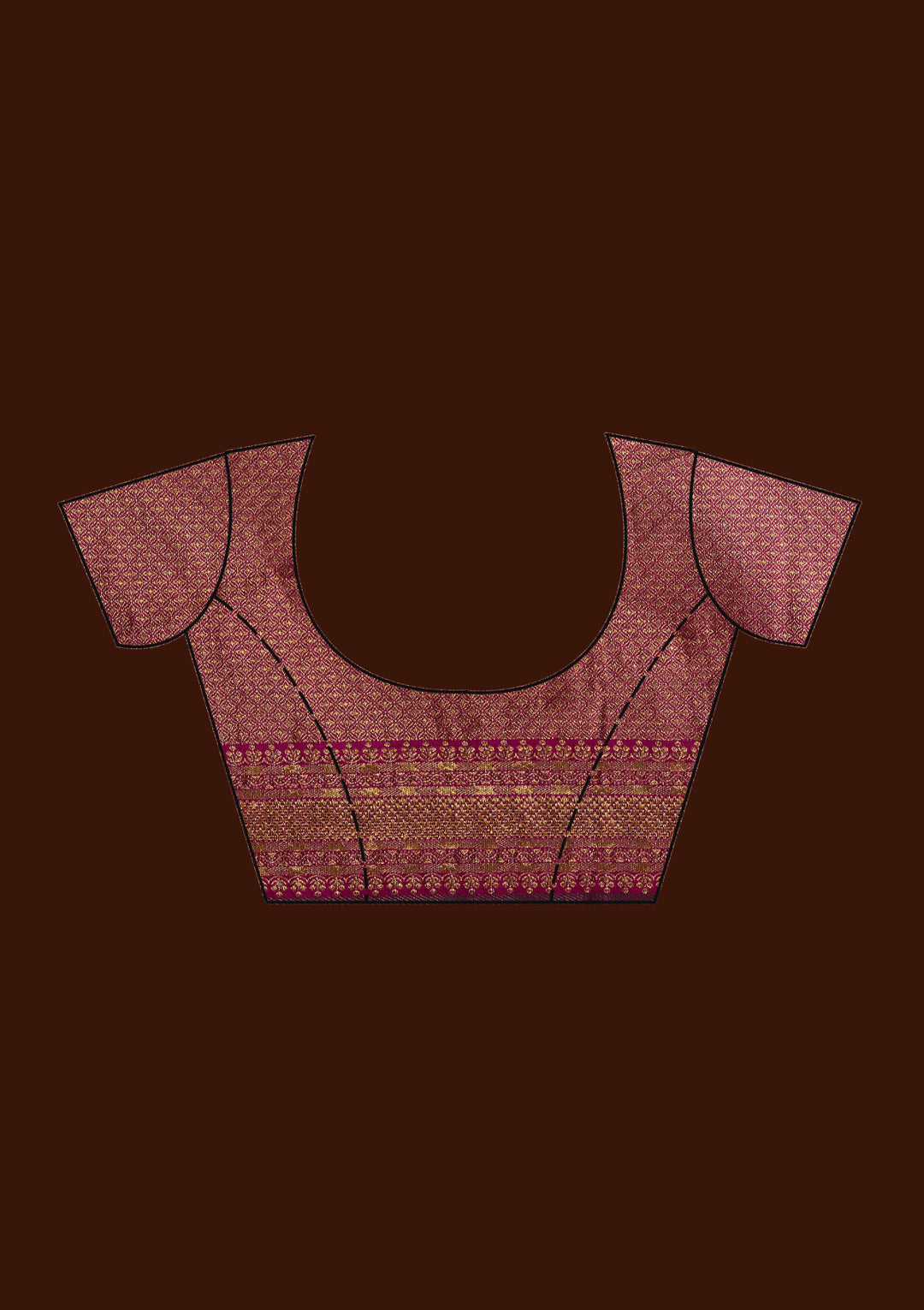 Pink  Banarasi Semi-Stitched Lehenga