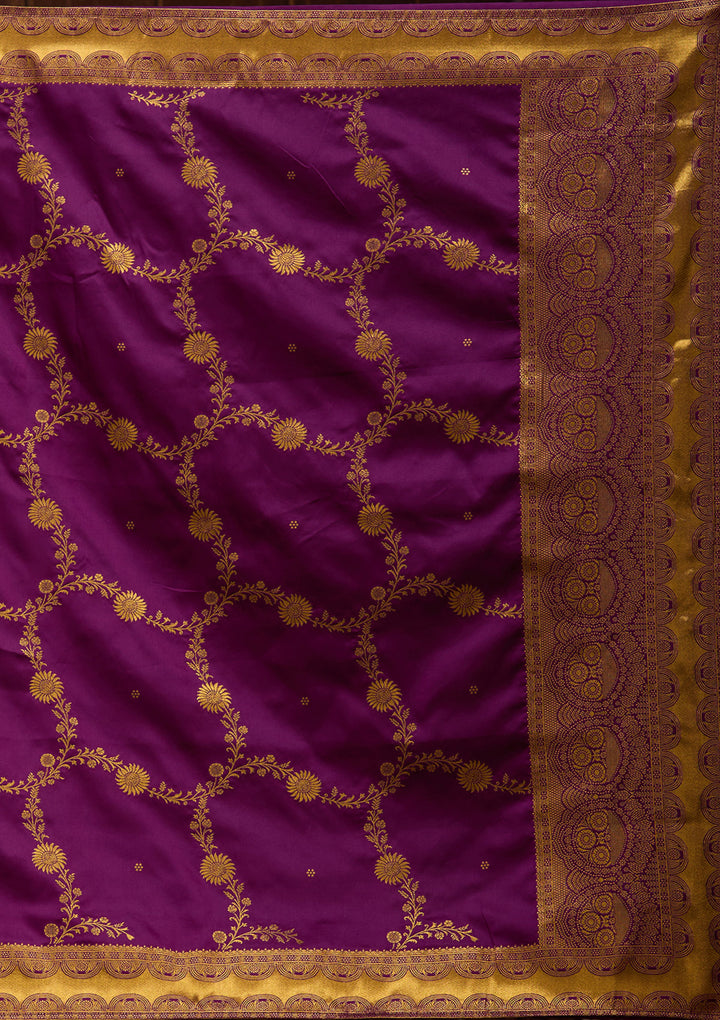 Beige  Banarasi Semi-Stitched Lehenga