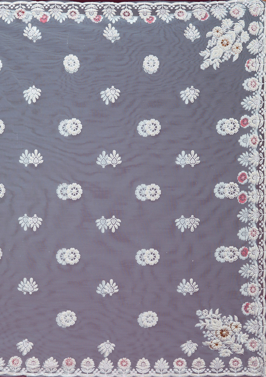 Sky Blue Pearlwork Net Readymade Lehenga