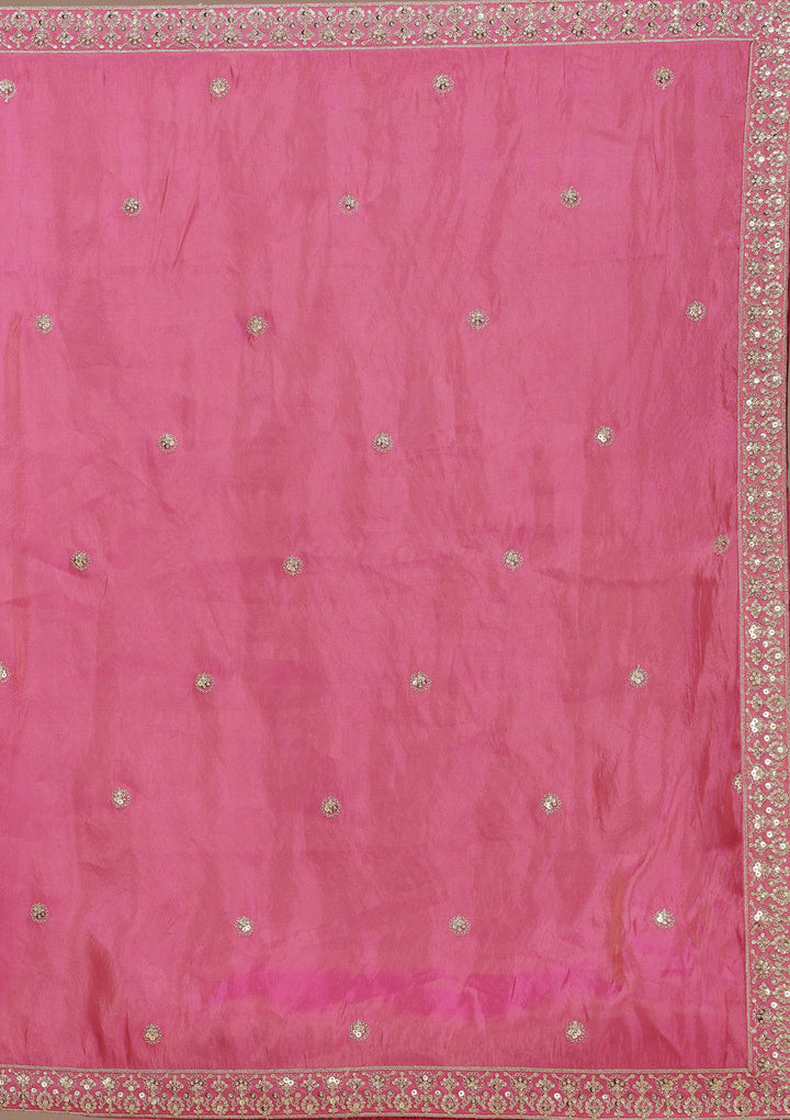 Magenta Pink Sequins Shimmer Readymade Lehenga
