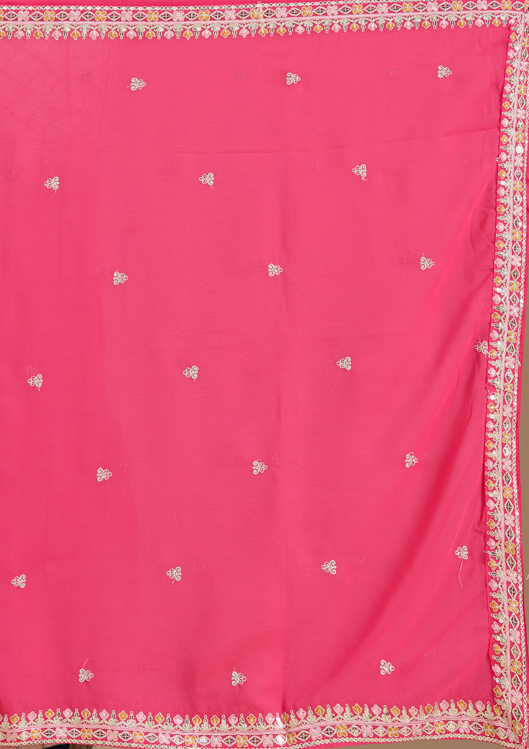 Pink Zariwork (Gold) Georgette Readymade Lehenga