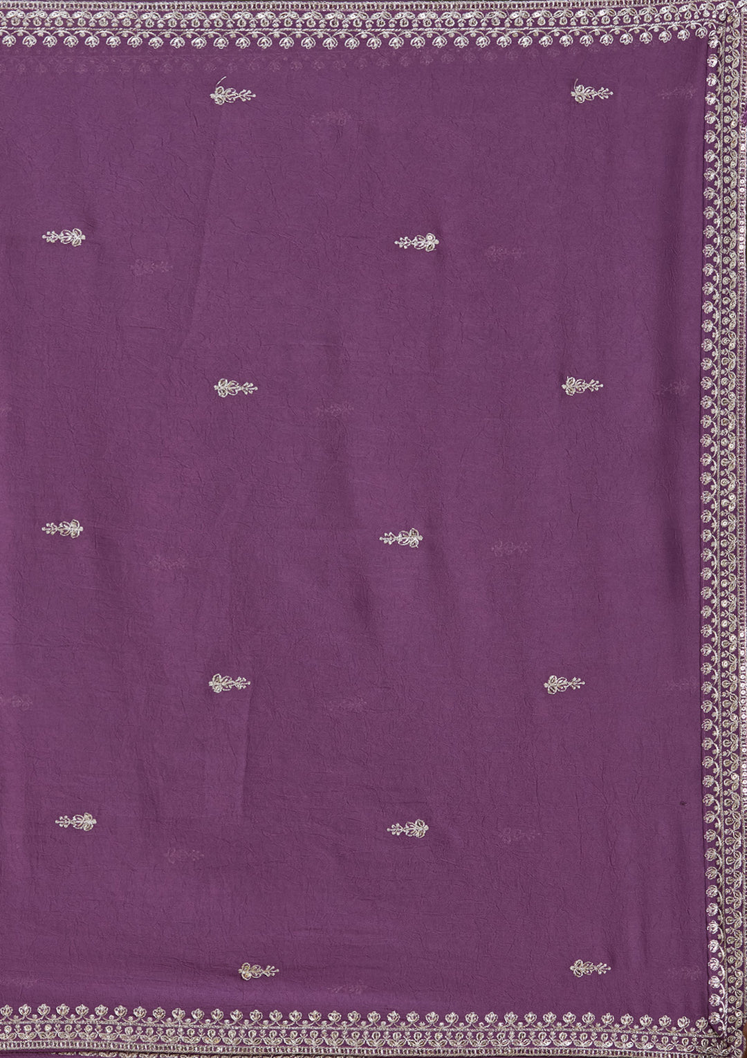 Lavender Zariwork (Silver) Soft Raw Silk Readymade Lehenga
