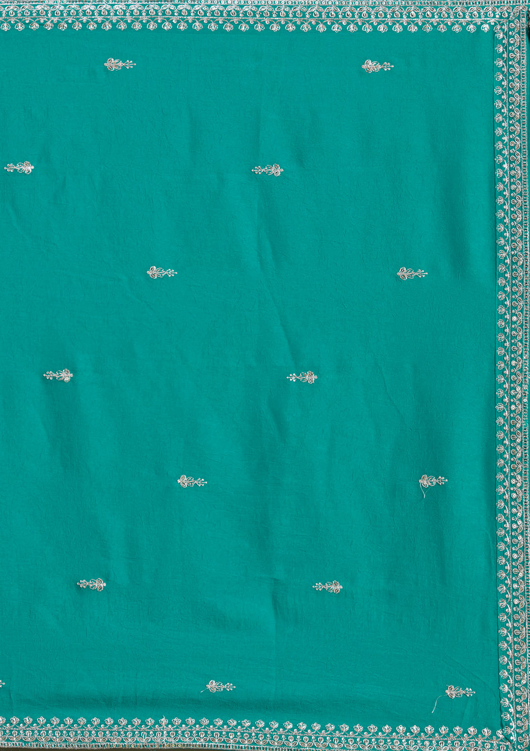 Sea Green Zariwork (Gold) Soft Raw Silk Readymade Lehenga