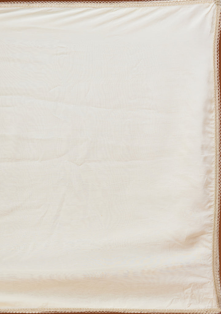 Off White Zariwork (Gold) Crepe Readymade Lehenga