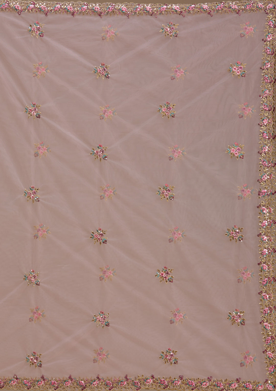Maroon Threadwork Raw Silk Readymade Lehenga