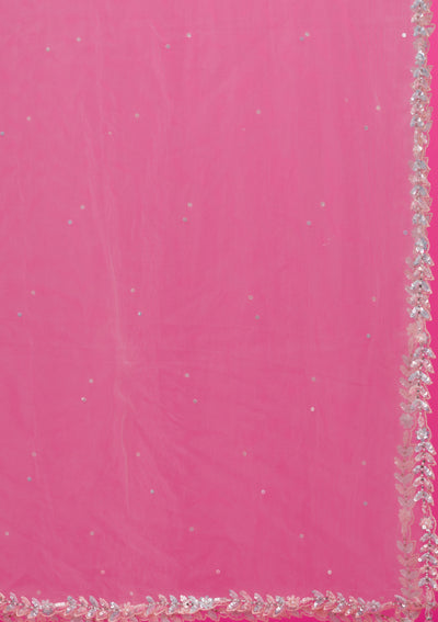 Pink Sequins Tissue Readymade Lehenga