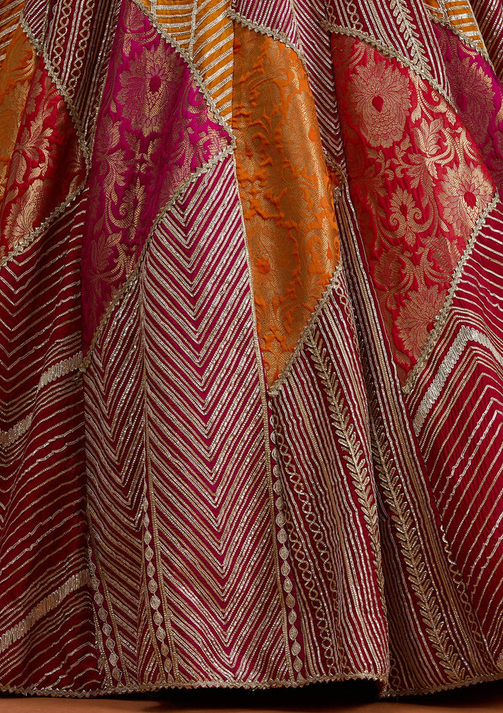 Rani Pink Cutdana Banarasi Readymade Lehenga