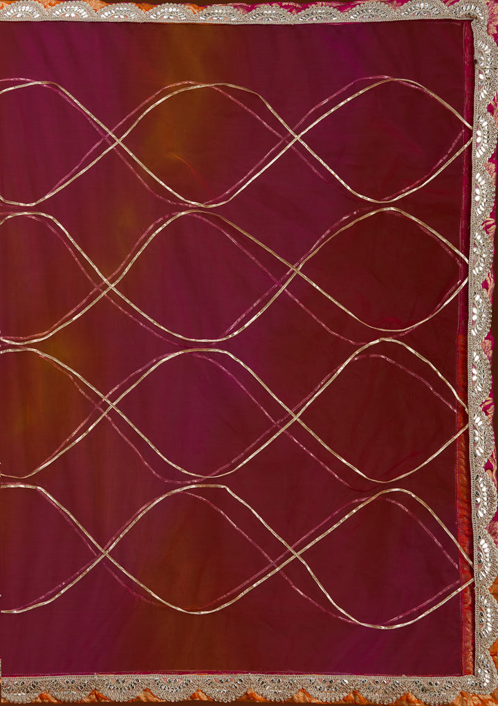 Rani Pink Cutdana Banarasi Readymade Lehenga