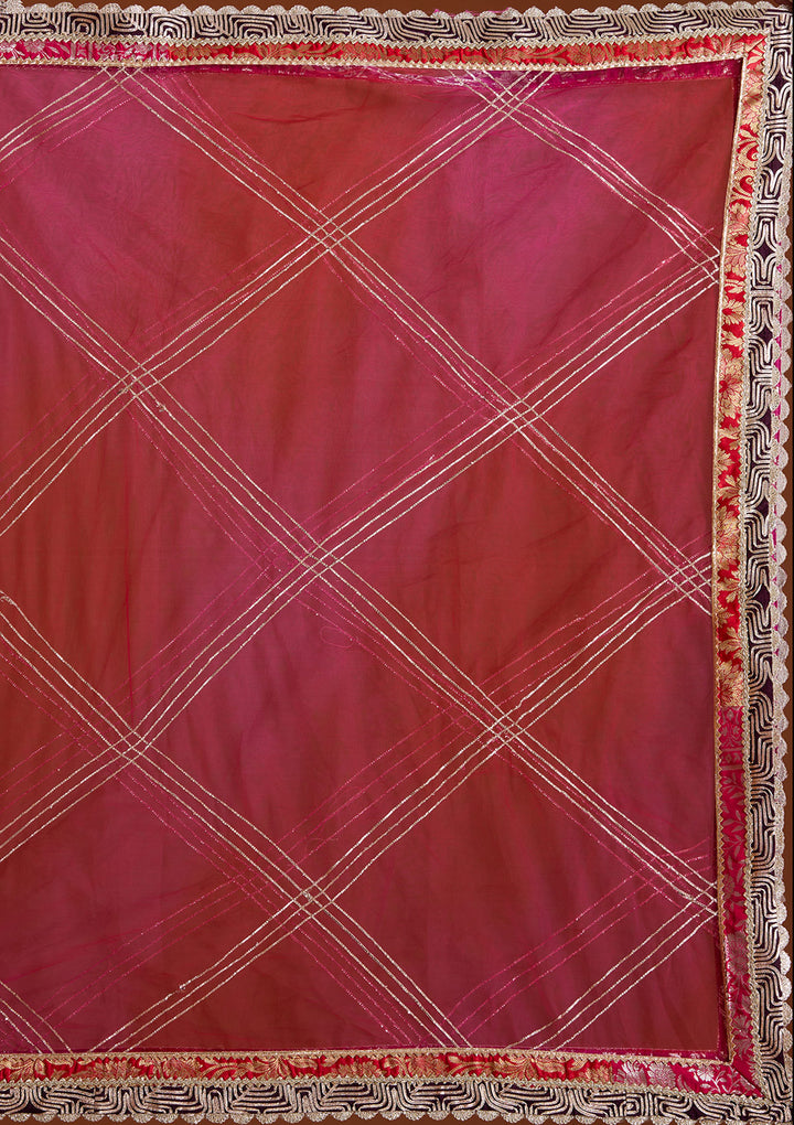 Pink Zardosi Brocade Readymade Lehenga