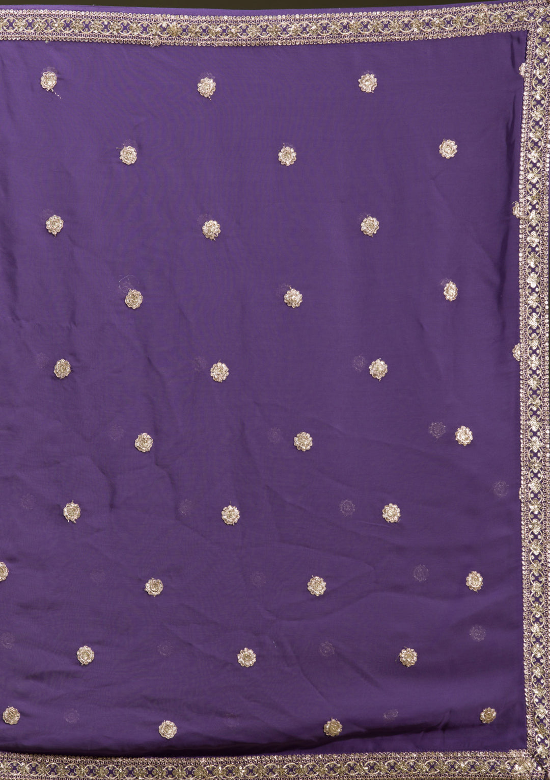 Purple Zariwork Georgette Readymade Lehenga