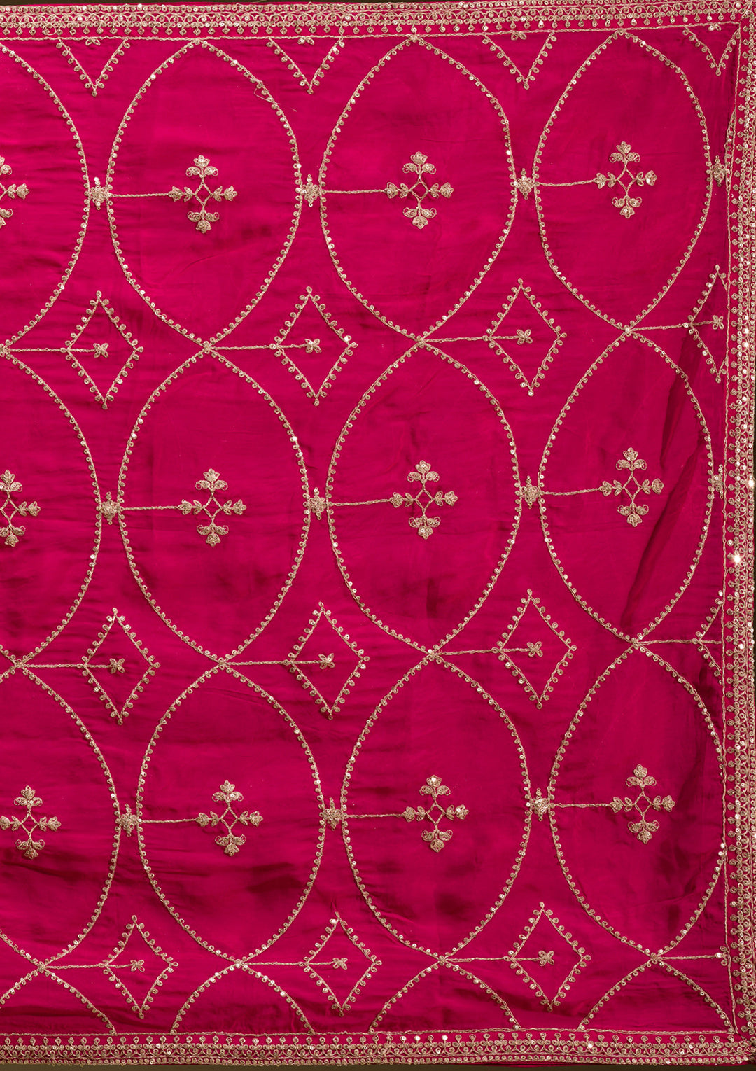 Rani Pink Cording Banarasi Readymade Lehenga