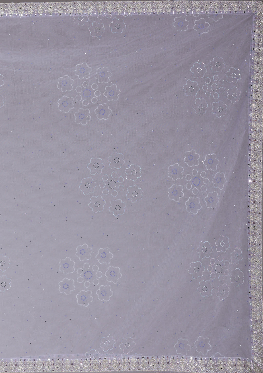 Lavender Stonework Net Readymade Lehenga