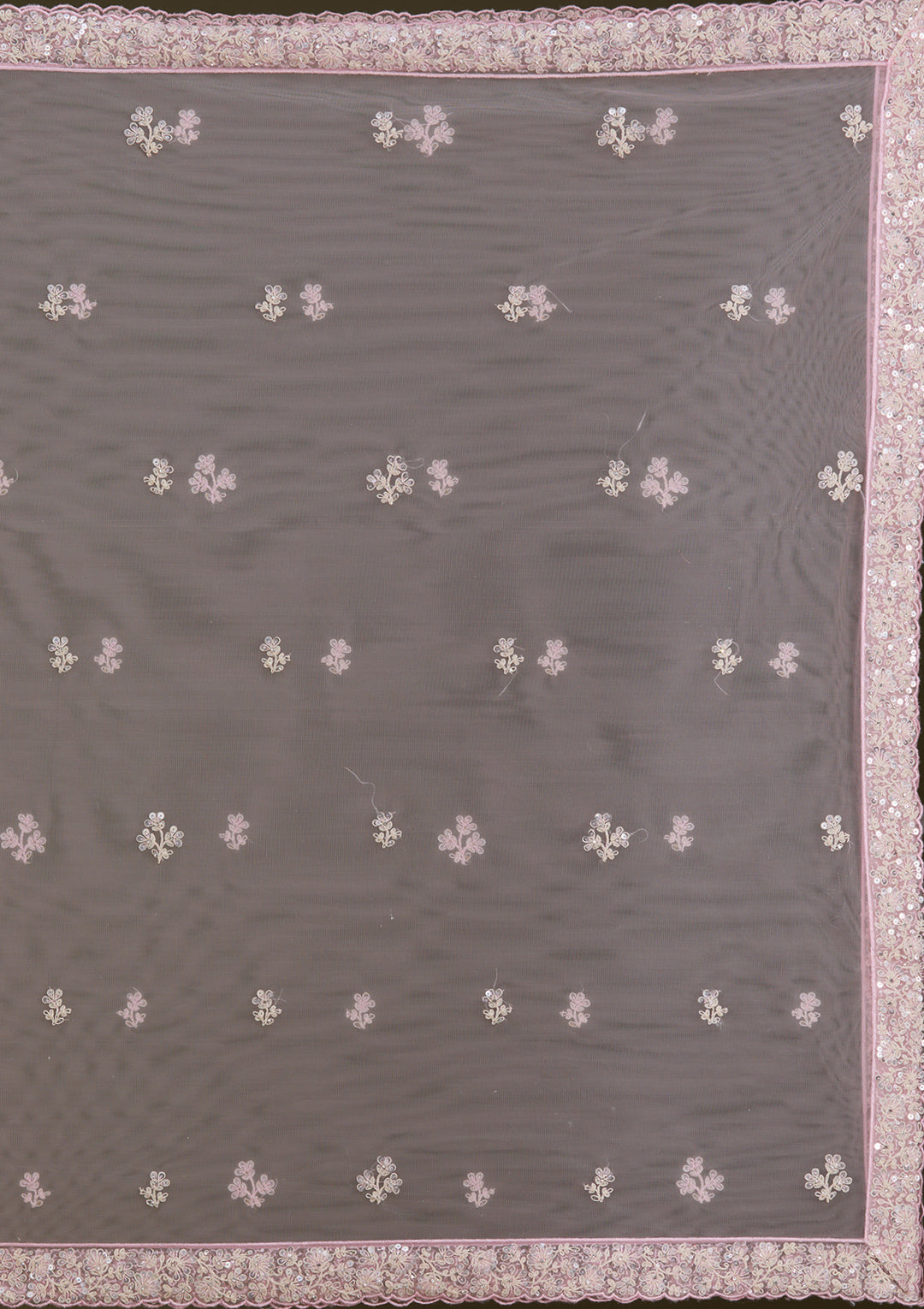 Pink Sequins Net Semi-Stitched Lehenga