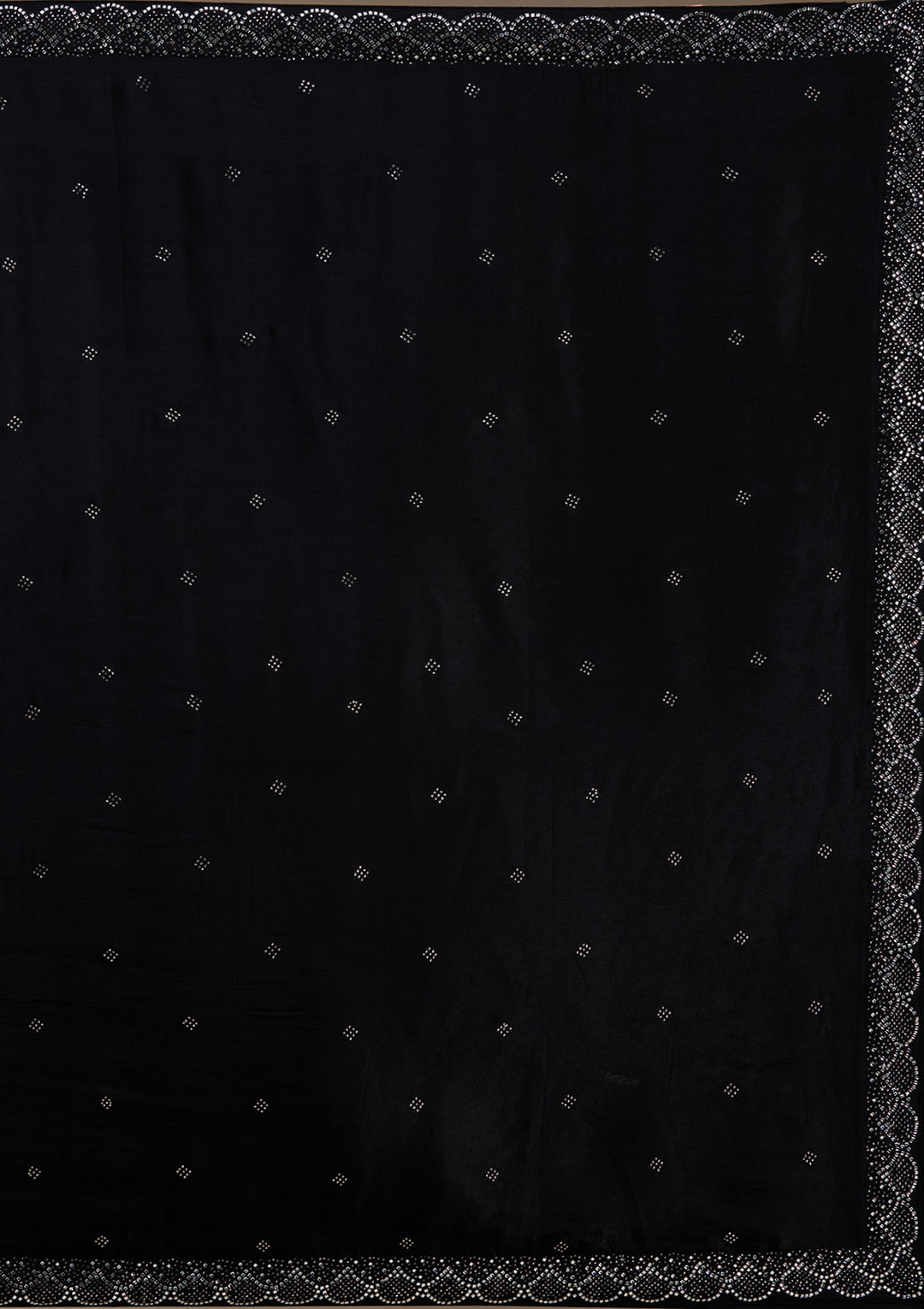 Black Stonework Semi Crepe Semi-Stitched Lehenga