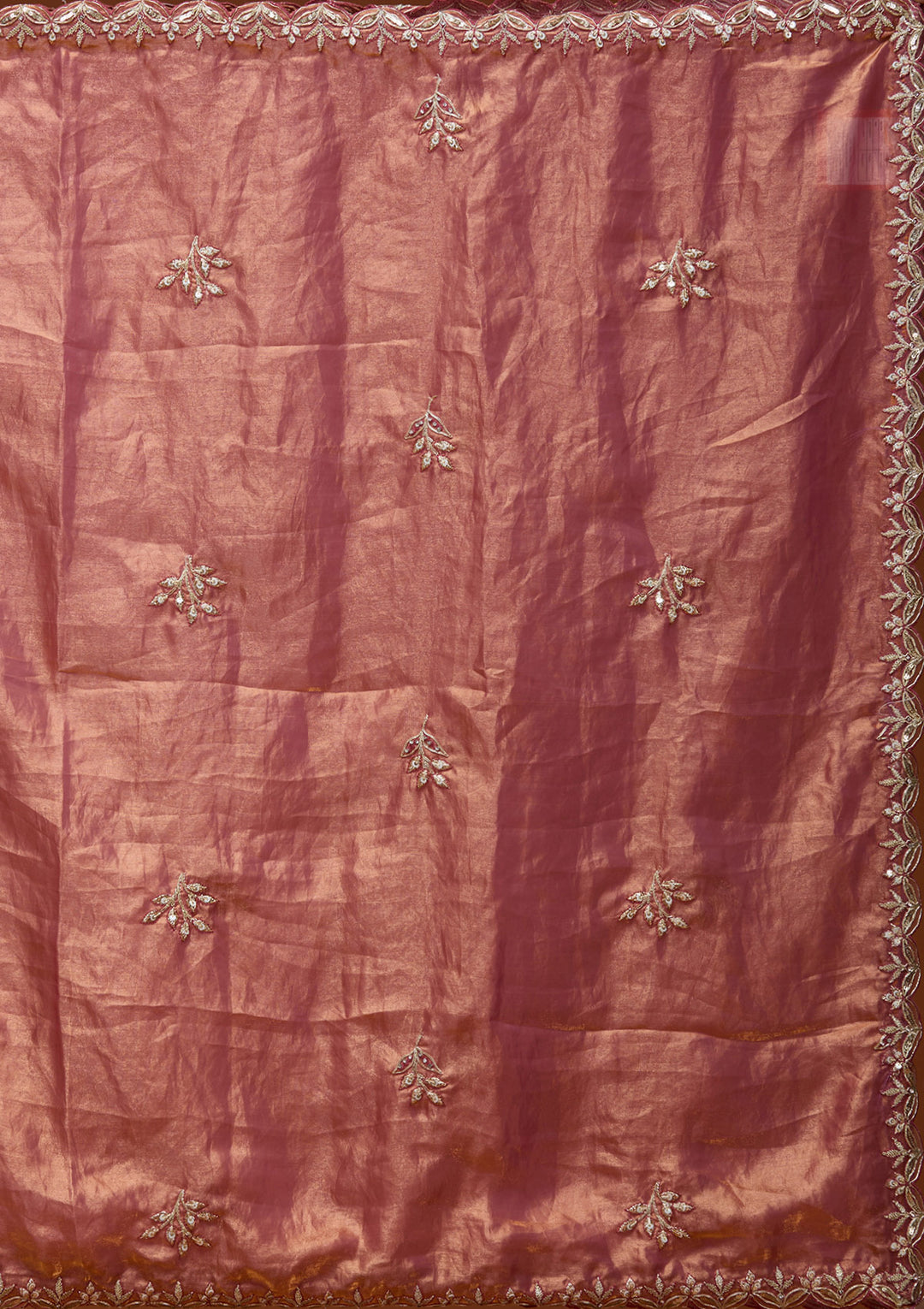 Cream Cording Semi Crepe Readymade Lehenga