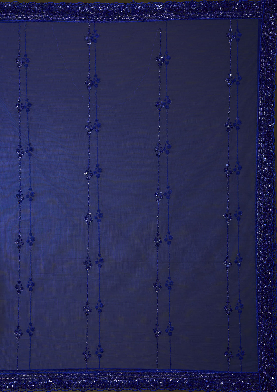 Royal Blue Sequins Net Readymade Lehenga