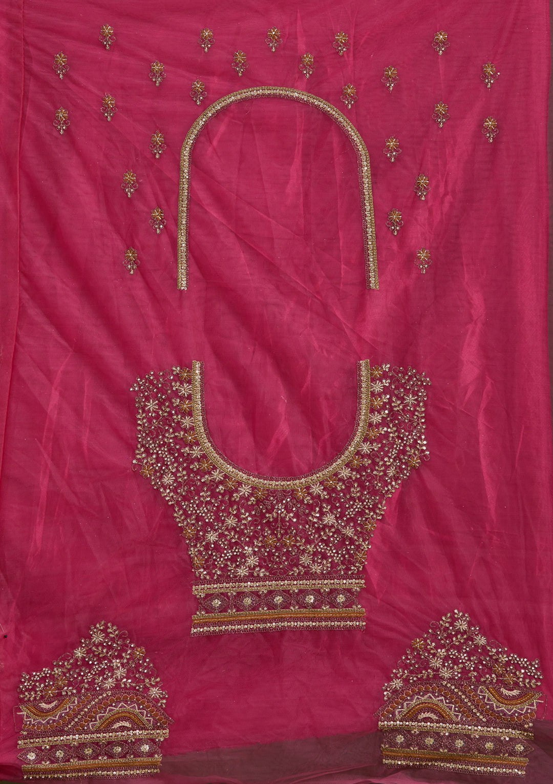 Onion Pink Cording Net Readymade Lehenga